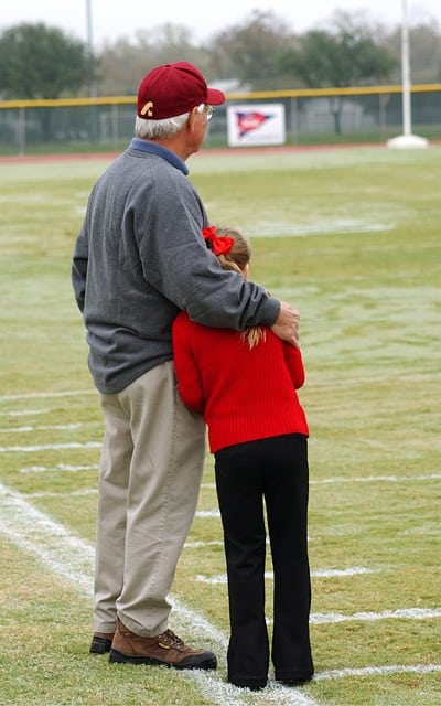 Grandfather and child