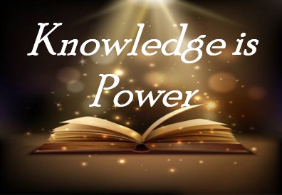 Knowledge is Power -light shining on a book