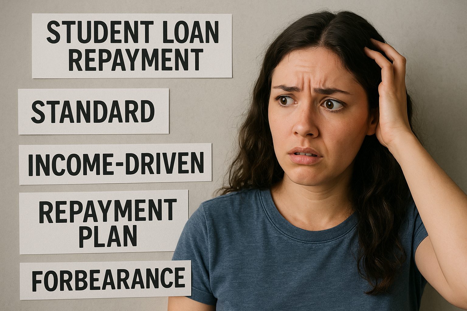 woman confused by student loan options