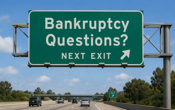 traffic sign - bankruptcy questions? Next exit