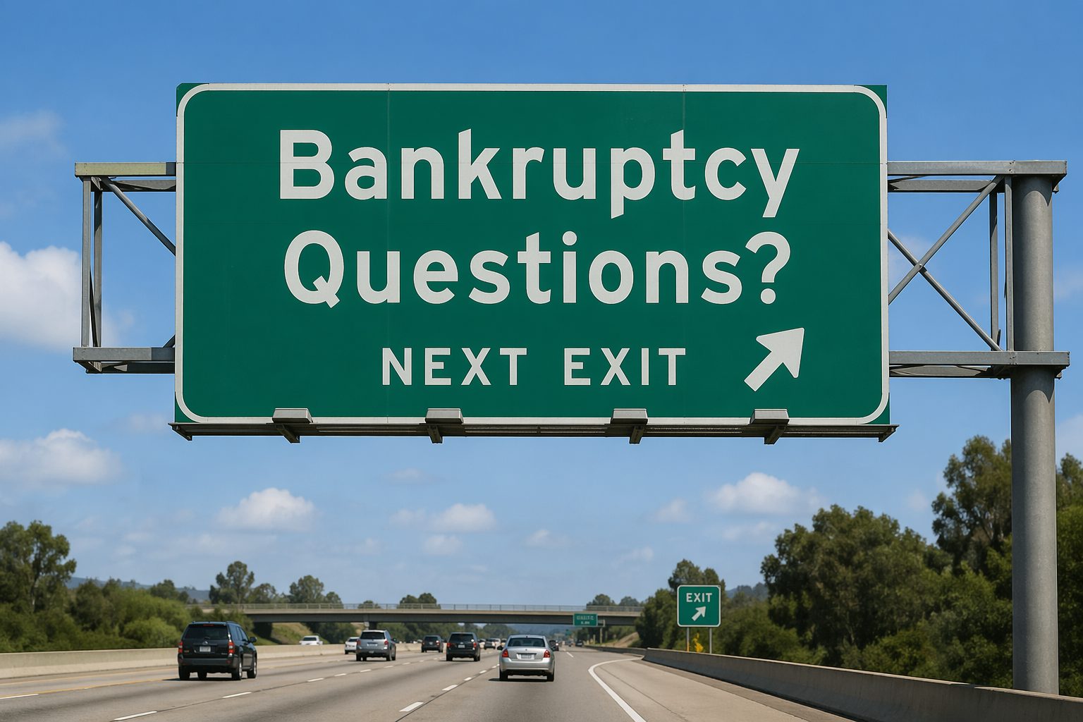 traffic sign - bankruptcy questions? Next exit