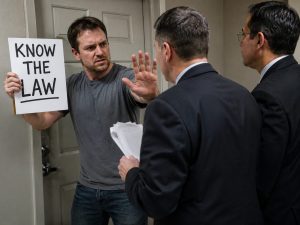 man holding off harassing creditors,, know the law
