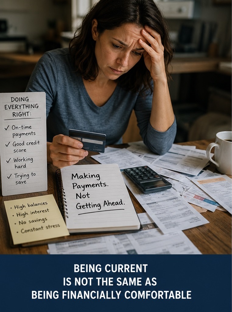 being current is not being financially secure